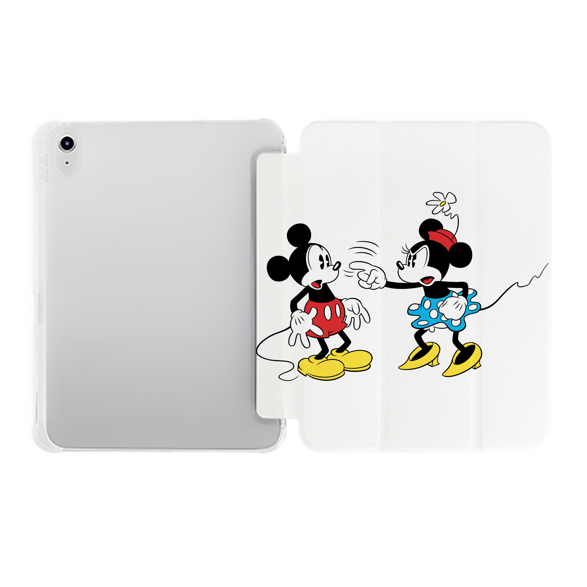 （画像用） ミッキーマウス Mickey Mouse IPad ケース ペン収納付き 三つ折りスタンド PUレザー×シリコン 対応機種9.5/10.5/10.9インチ